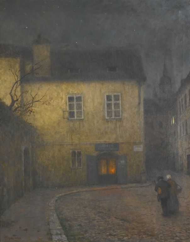 A Street Corner in Prague by Jakub Schikaneder,A3(16x12")Poster
