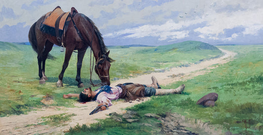 The End of the Romance, vintage artwork by Antonio Parreiras, 12x8" (A4) Poster