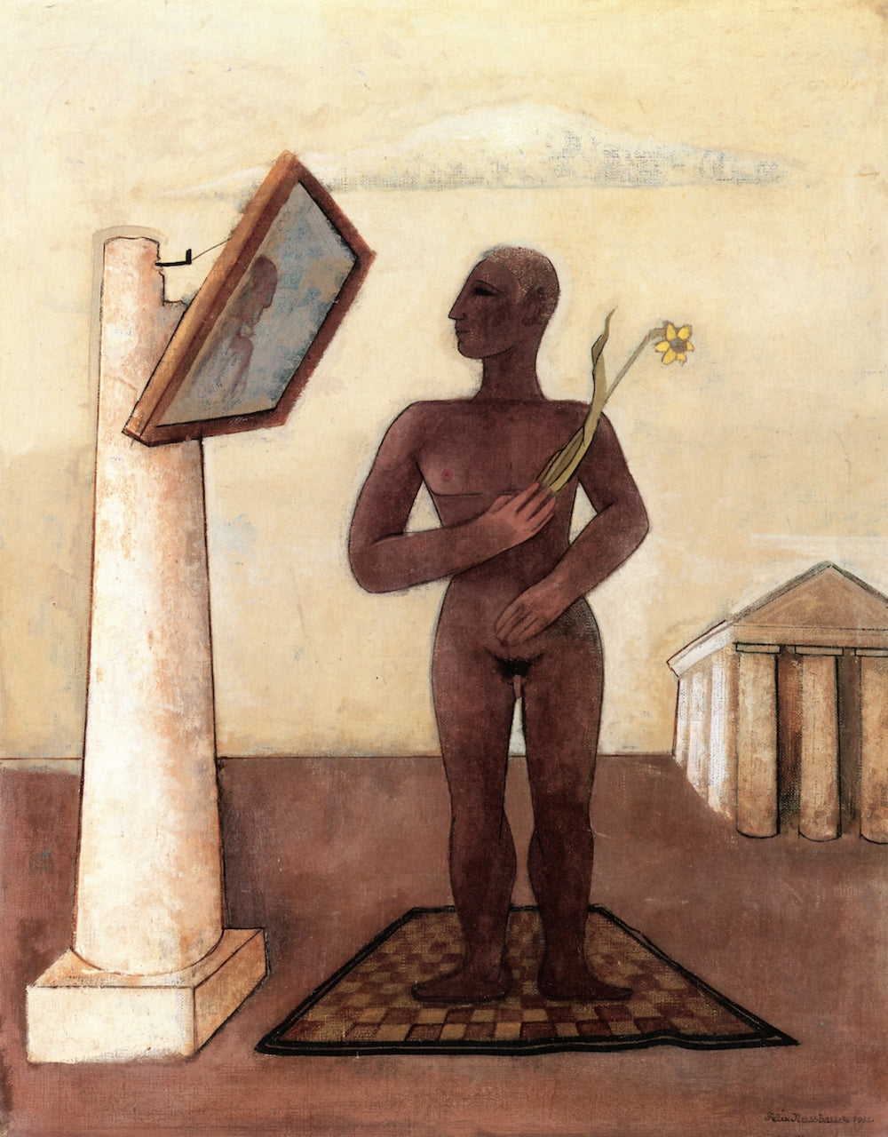 Narcussus by Felix Nussbaum,16x12(A3) Poster