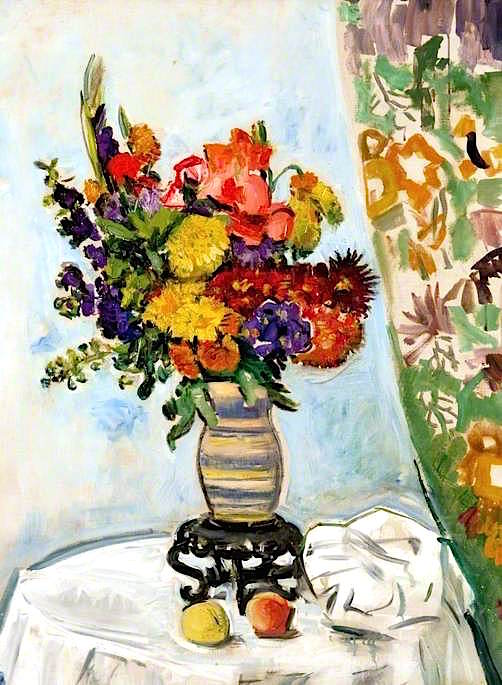Flowers in a Chinese Vase by George Leslie Hunter,16x12(A3) Poster