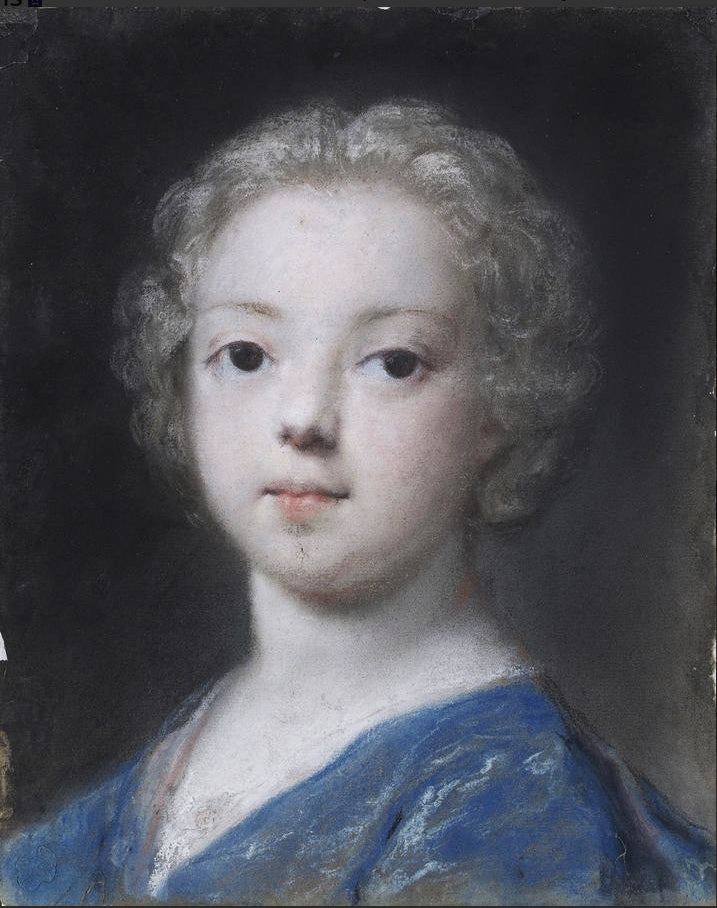 Portrait of a Young Child, vintage artwork by Rosalba Carriera, 12x8" (A4) Poster