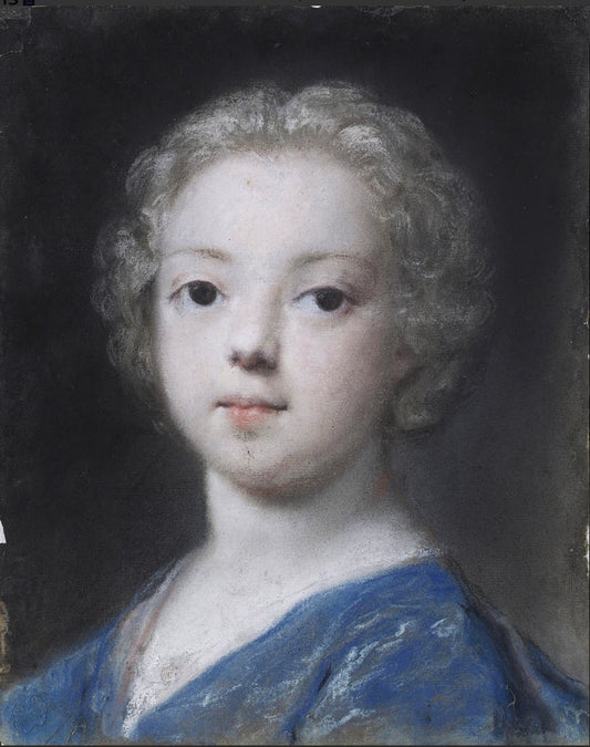 Portrait of a Young Child, vintage artwork by Rosalba Carriera, 12x8" (A4) Poster