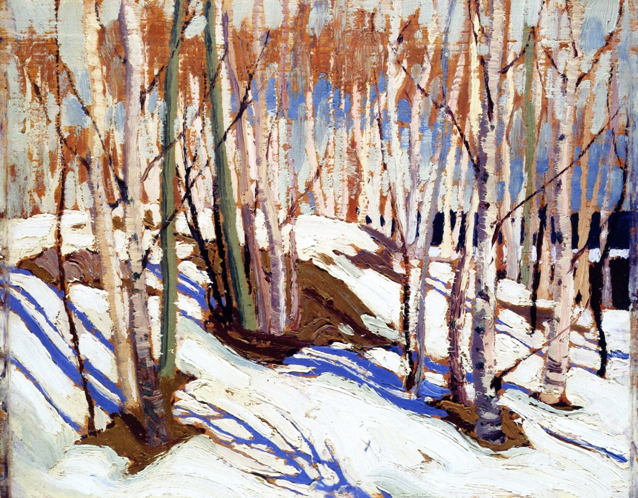 Early Spring, Canoe Lake, vintage artwork by Tom Thomson, 12x8" (A4) Poster