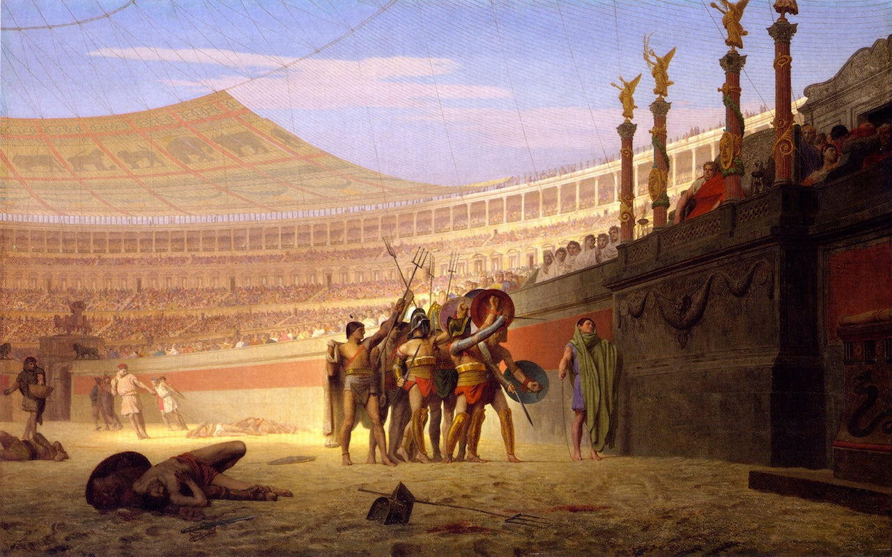 Ave Caesar, Morituri Te Salutant, vintage artwork by Jean-Leon Gerôme, 12x8" (A4) Poster