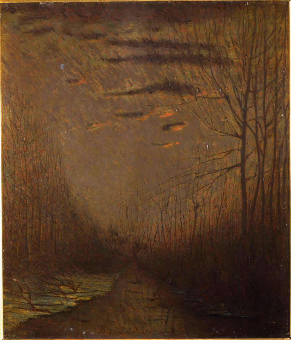 Stream in the Woods at Sunset by Vittore Grubicy de Dragon,A3(16x12")Poster