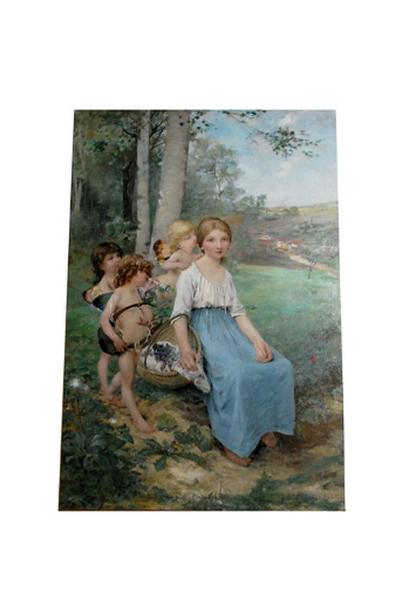 La Chanson du Printemps (Spring Song), vintage artwork by Jules Bastien-Lepage, 12x8" (A4) Poster