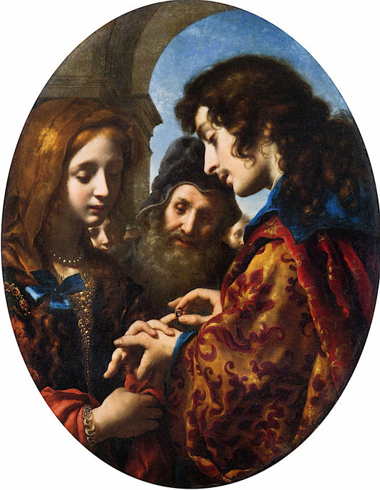 The Marriage of Tobias and Sarah, vintage artwork by Carlo Dolci, 12x8" (A4) Poster