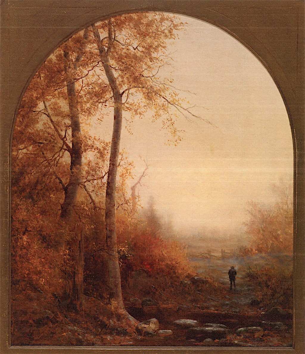 Autumn, Mill Stream, vintage artwork by Jervis McEntee, 12x8" (A4) Poster