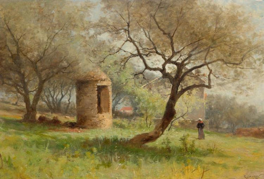 Paysage estival, vintage artwork by Gustave Castan, 12x8" (A4) Poster