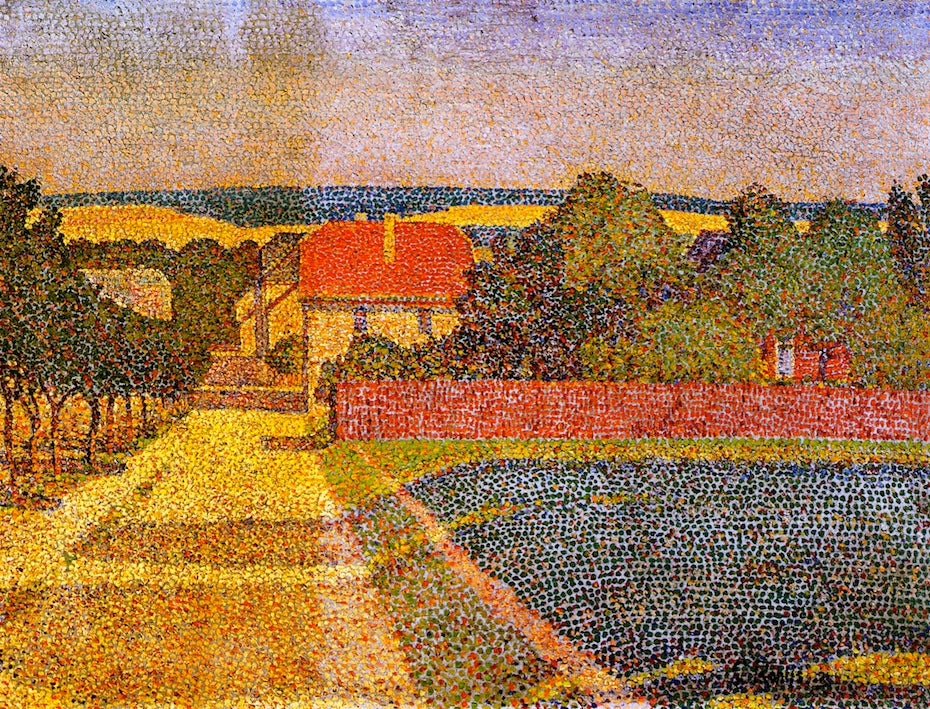 Houses in Weimar, vintage artwork by Christian Rohlfs, 12x8" (A4) Poster