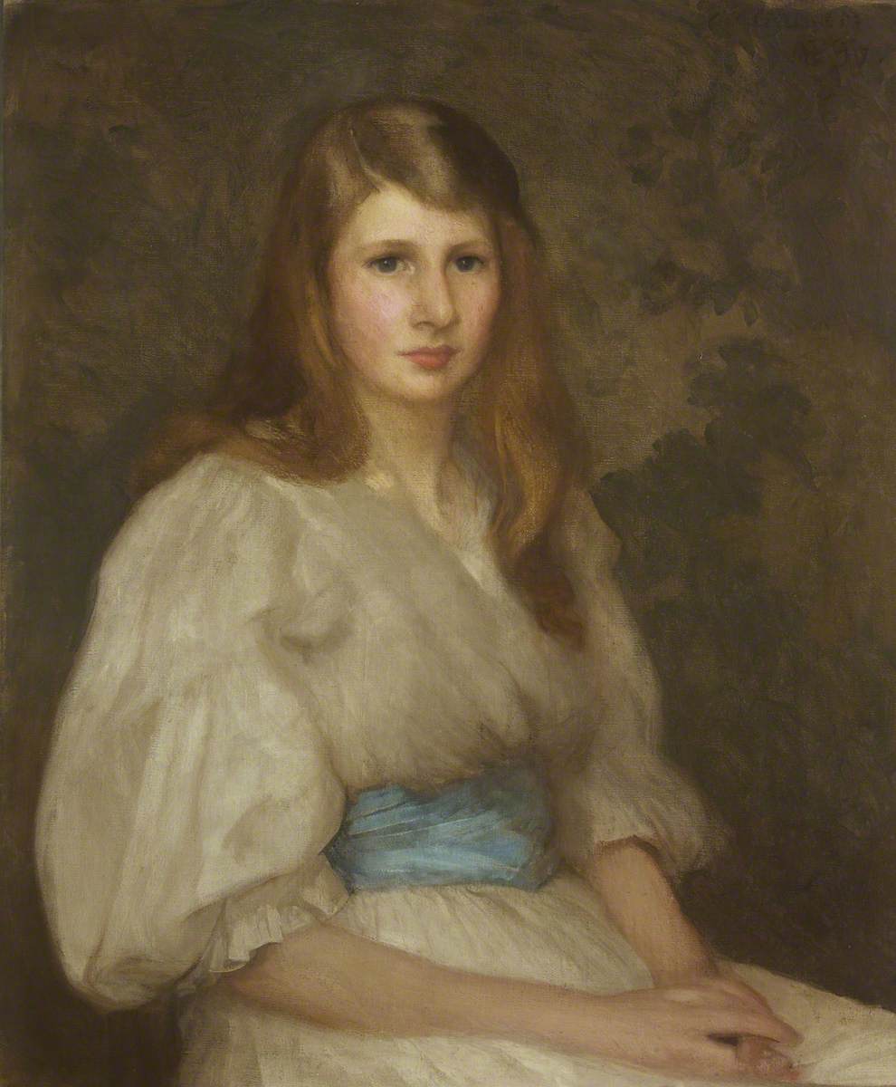 Margaret Hilton Smith, Aged 15, vintage artwork by Sir George Clausen, R.A., R.W.S., R.I., 12x8" (A4) Poster