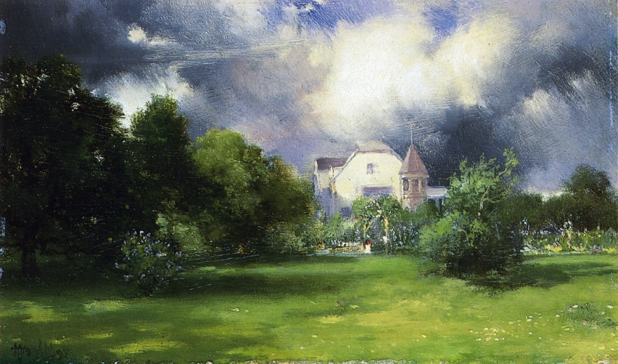 The Artist's Home - East Hampton, Long Island, vintage artwork by Thomas Moran, 12x8" (A4) Poster