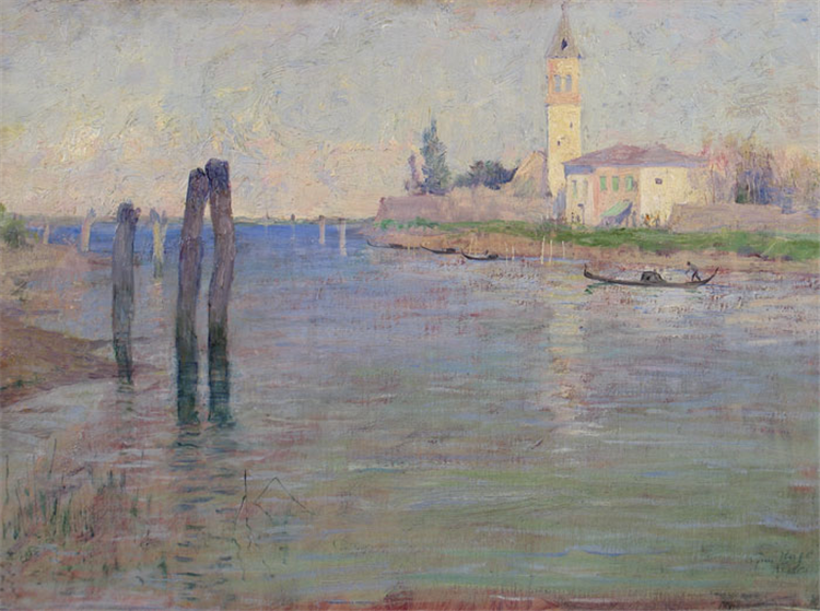 The Gondolier, Venice by Guy Orlando Rose,A3(16x12")Poster