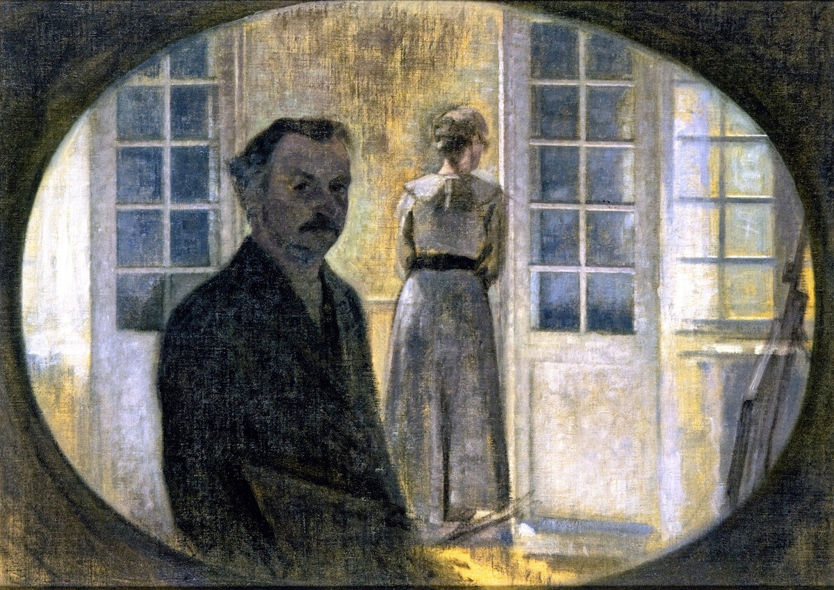 ugh a Mirror, The Cottage Spurveskjul by Vilhelm Hammershoi,A3(16x12")Poster