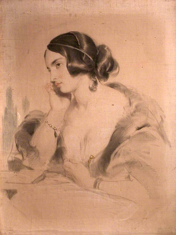 The Honourable Mrs Norton, vintage artwork by Sir Edwin Landseer, A3 (16x12") Poster Print