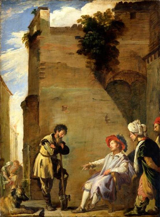 The Parable of the Labourers in the Vineyard, vintage artwork by Domenico Fetti, 12x8" (A4) Poster