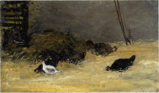 Chicken Coup, vintage artwork by Paul Gauguin, 12x8" (A4) Poster