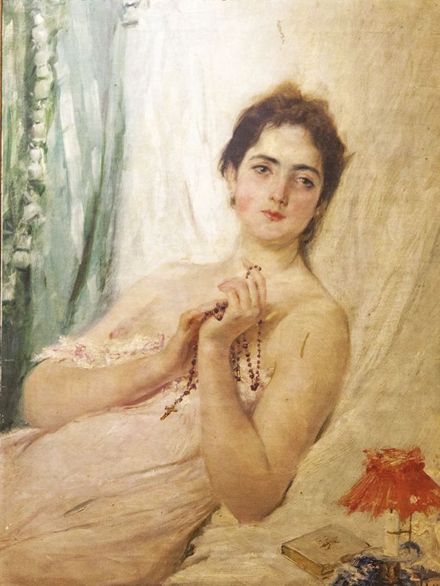 Portrait of Paz Pardo de Tavera, vintage artwork by Juan Luna y Novicio, 12x8" (A4) Poster