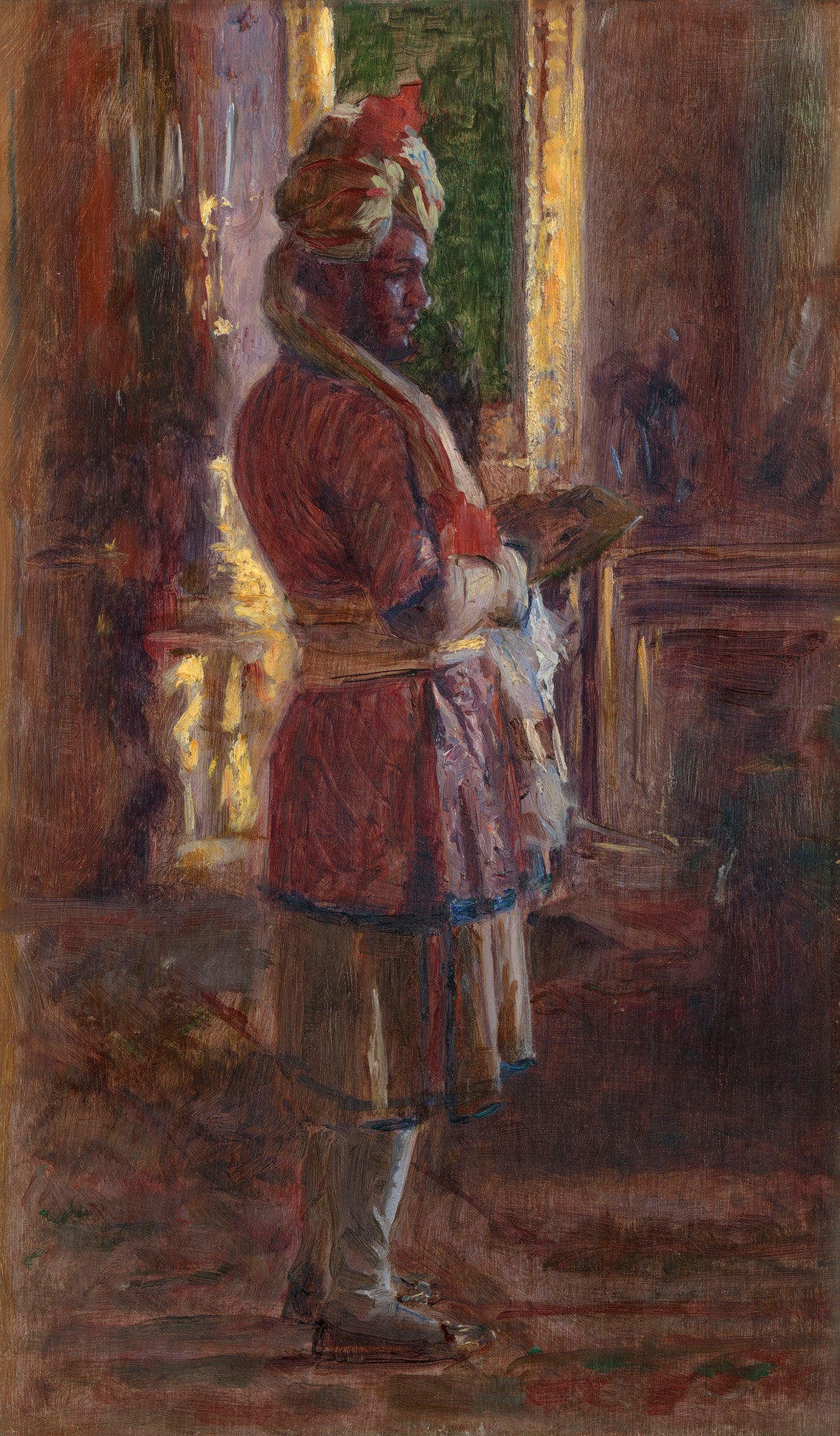 The Munshi Abdul Karim (1863-1909), vintage artwork by Laurits Tuxen, 12x8" (A4) Poster