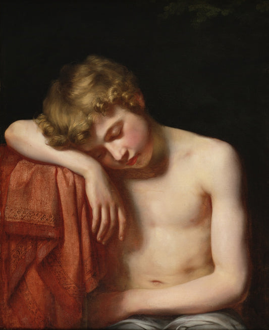 Sleeping Boy, vintage artwork by Wouterus Mol, 12x8" (A4) Poster