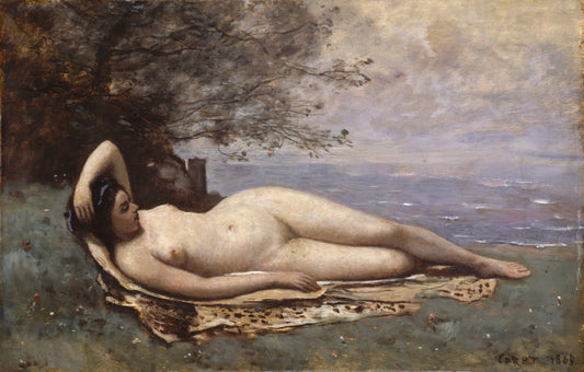 Bacchante by  the Sea, vintage artwork by Jean-Baptiste-Camille Corot, A3 (16x12") Poster Print