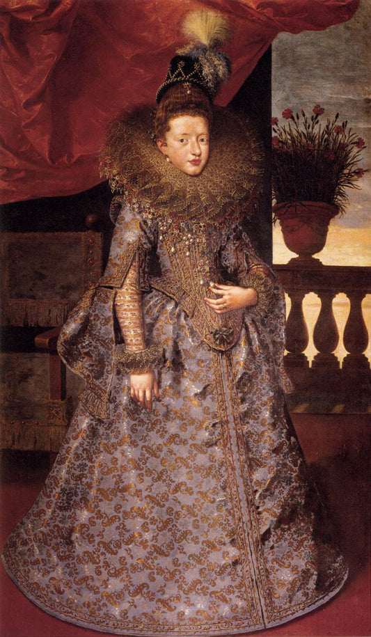 Portrait of Margherita Gonzaga, Duchess of Lorraine, vintage artwork by Frans Pourbus the Younger, 12x8" (A4) Poster