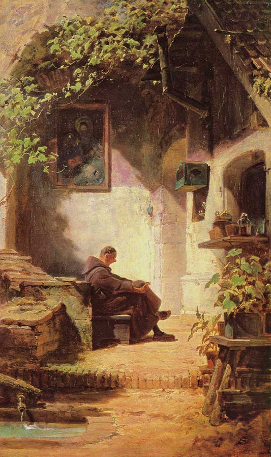 The Yawning Monk, vintage artwork by Carl Spitzweg, A3 (16x12") Poster Print