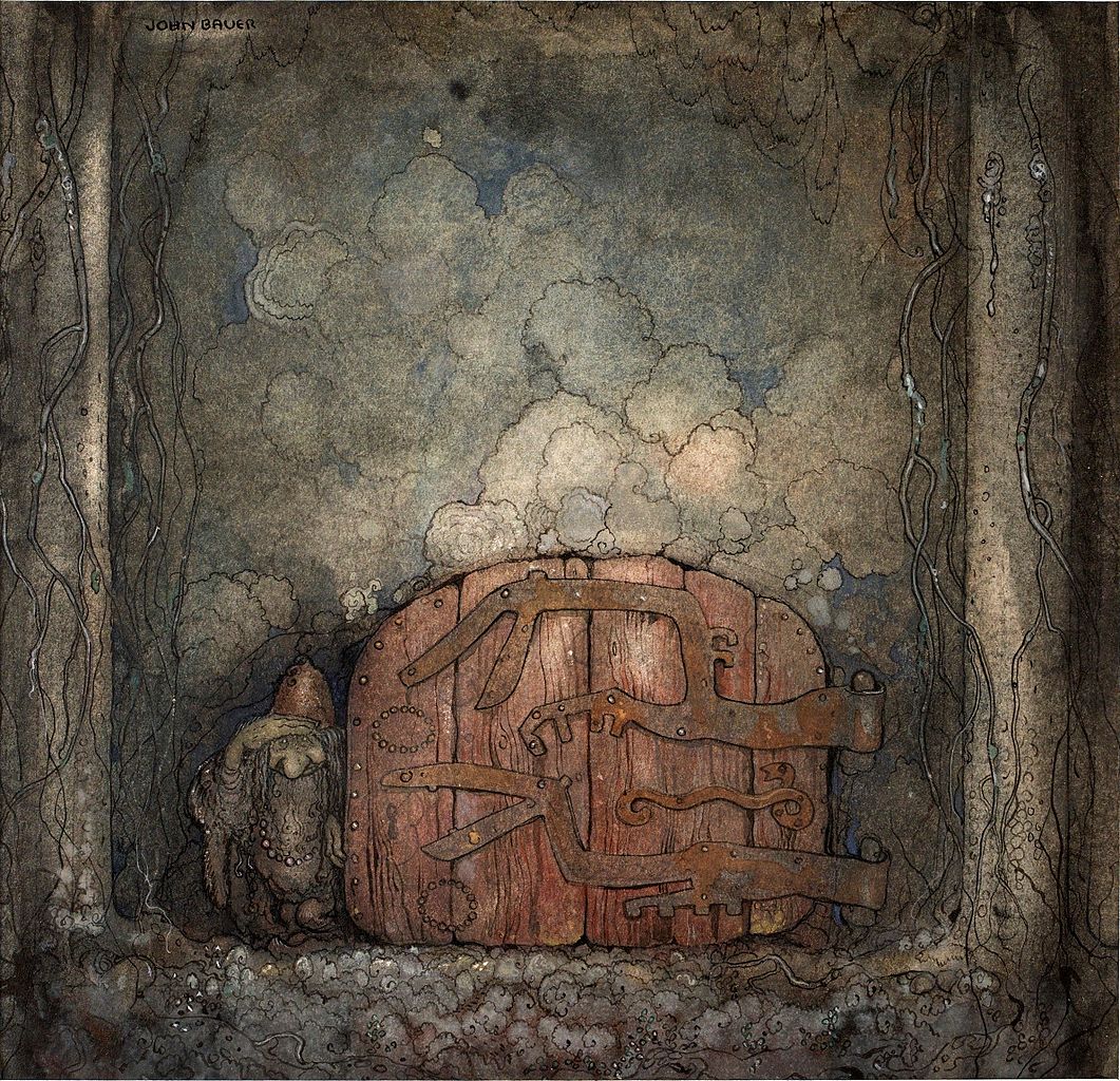 Mountain Gate, vintage artwork by John Bauer, 12x8" (A4) Poster
