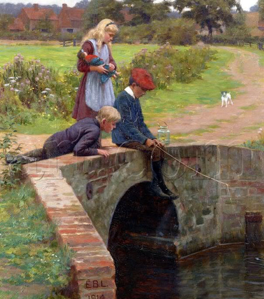 A Nibble, vintage artwork by Edmund Blair Leighton, 12x8" (A4) Poster