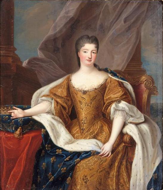 Portrait of Marie Anne de Bourbon as Princess of Conde, vintage artwork by Pierre Gobert, 12x8" (A4) Poster