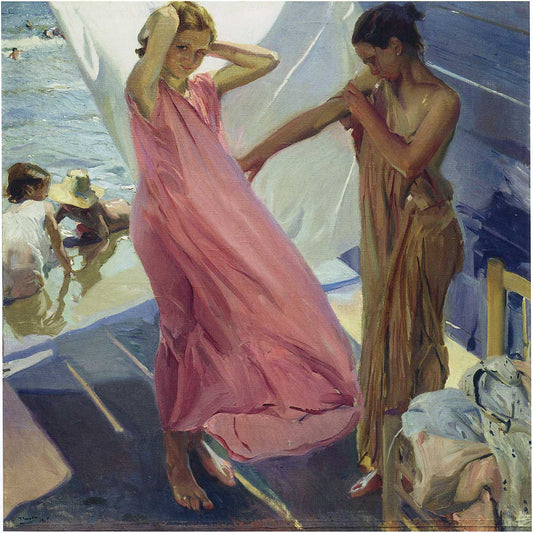 After the Bath, Valencia, vintage artwork by Joaquin Sorolla y Bastida, 12x8" (A4) Poster