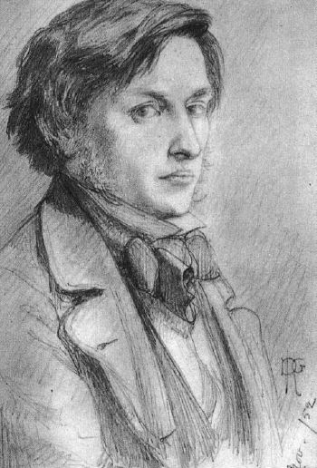 Ford Madox Brown, vintage artwork by Dante Gabriel Rossetti, 12x8" (A4) Poster