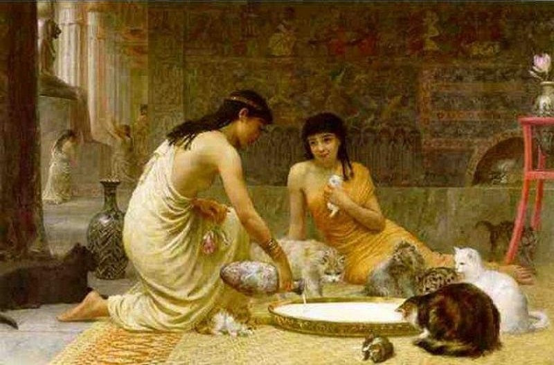 Sacred to Pasht, vintage artwork by Edwin Long, RA, 12x8" (A4) Poster