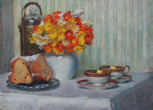 Afternoon Сoffee, vintage artwork by Richard Mauch, 12x8" (A4) Poster
