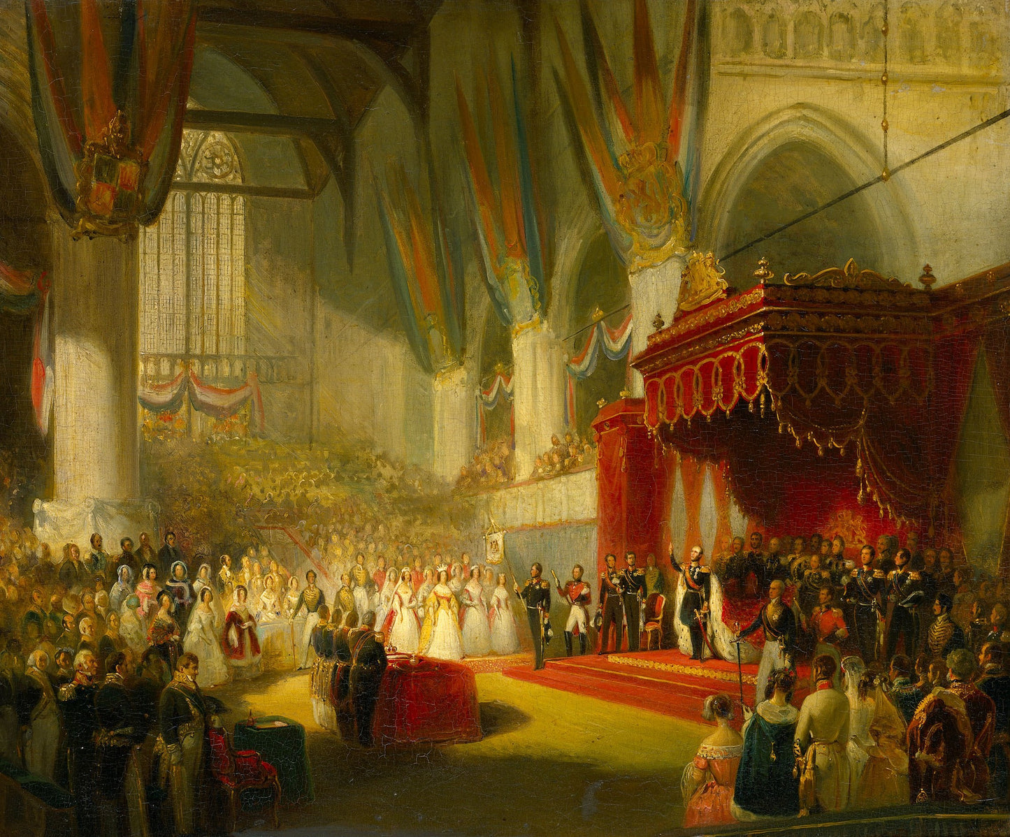 The Inauguration of King William II in the Nieuwe Kerk in Amsterdam on 28 November 1840, vintage artwork by Nicolaas Pieneman, A3 (16x12") Poster Print