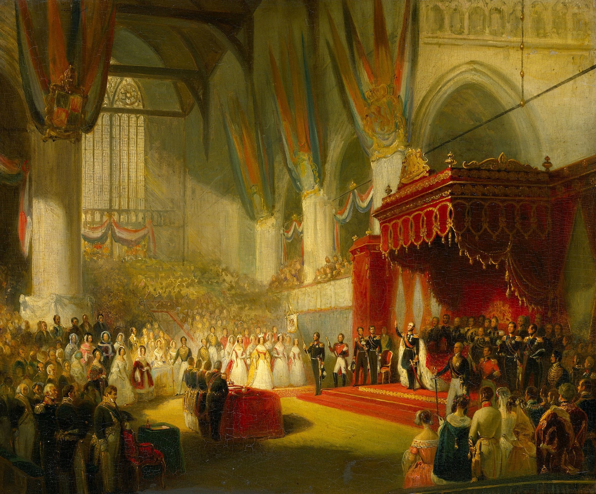 The Inauguration of King William II in the Nieuwe Kerk in Amsterdam on 28 November 1840, vintage artwork by Nicolaas Pieneman, A3 (16x12") Poster Print