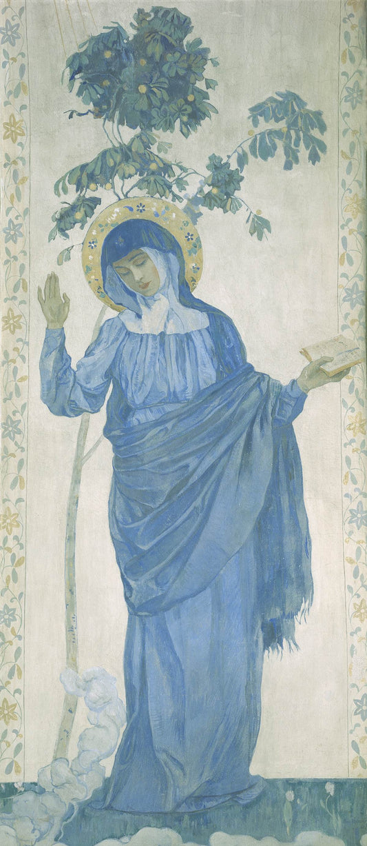 The Annunciation. Virgin Mary, vintage artwork by Mikhail Vasilevich Nesterov, 12x8" (A4) Poster