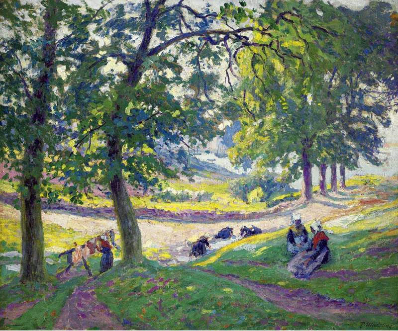 Laundresses in Bretagne, vintage artwork by Paul Madeline, 12x8" (A4) Poster