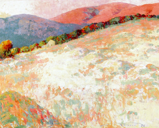 Hay Field, Sunset, vintage artwork by Selden Gile, 12x8" (A4) Poster