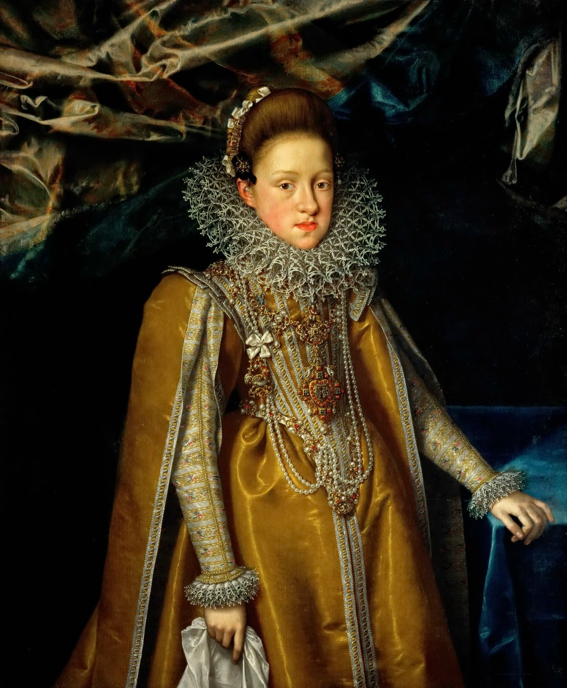 Portrait of Archduchess Maria Maddalena of Austria, vintage artwork by Frans Pourbus the Younger, 12x8" (A4) Poster