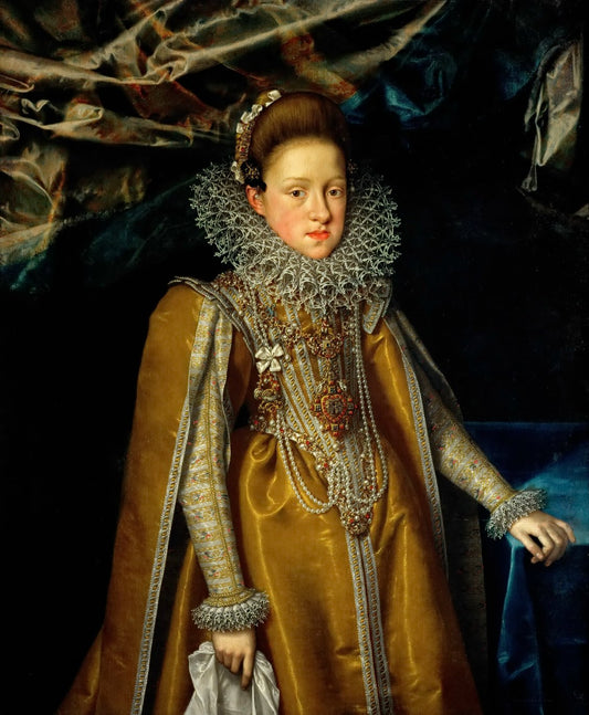 Portrait of Archduchess Maria Maddalena of Austria, vintage artwork by Frans Pourbus the Younger, 12x8" (A4) Poster