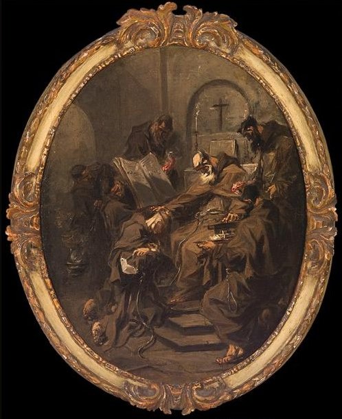 Consecration of a Franciscan Friar, vintage artwork by Alessandro Magnasco, 12x8" (A4) Poster