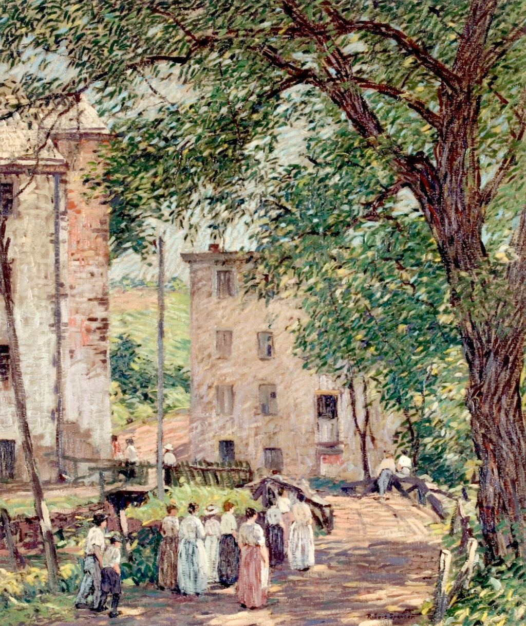 One O'Clock Break, vintage artwork by Robert Spencer, 12x8" (A4) Poster