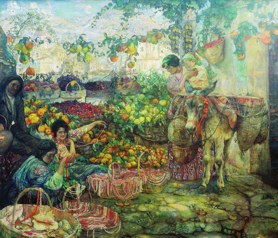 Italy, vintage artwork by Isaak Brodsky, 12x8" (A4) Poster