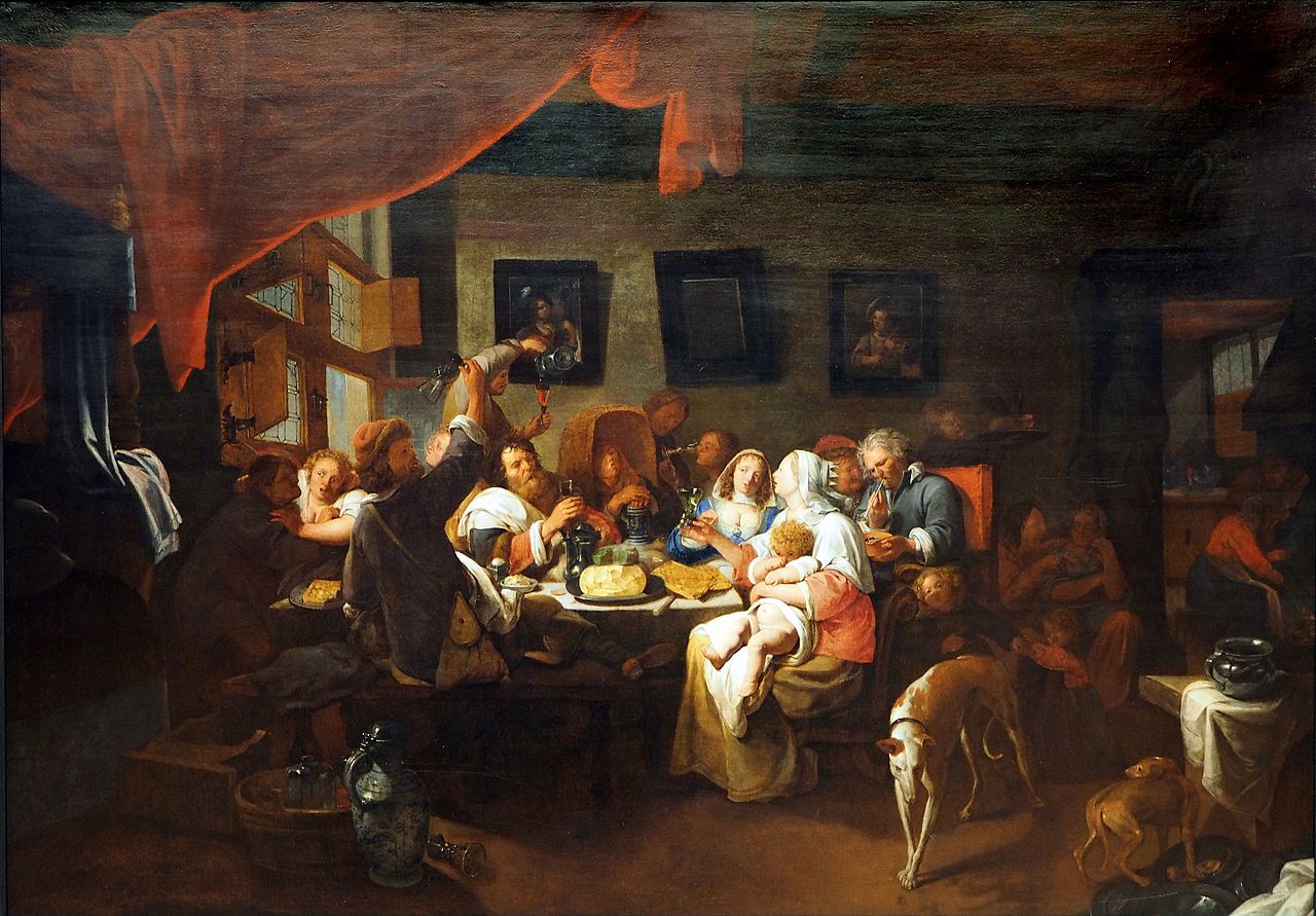 Epiphany Feast, vintage artwork by David Ryckaert III, 12x8" (A4) Poster