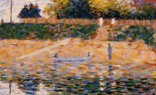 Boats near the Beach at Asnieres, vintage artwork by Georges Seurat, 12x8" (A4) Poster