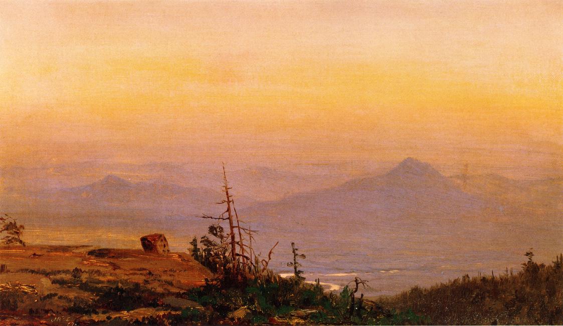 Sunset in the Catskills, vintage artwork by Jervis McEntee, 12x8" (A4) Poster