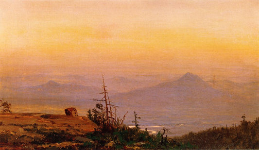 Sunset in the Catskills, vintage artwork by Jervis McEntee, 12x8" (A4) Poster