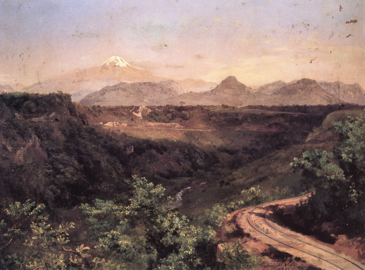 Cañada de Metlac, vintage artwork by Jose María Velasco, 12x8" (A4) Poster