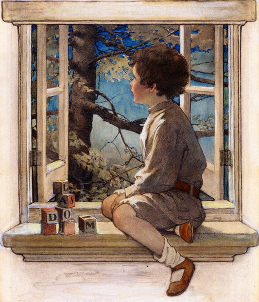 Dream Blocks, vintage artwork by Jessie Willcox Smith, 12x8" (A4) Poster